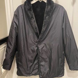 Aspesi Reversible Faux Fur Black Jacket Small